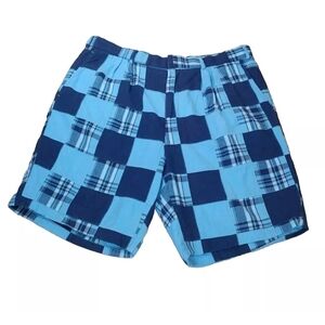 English Sports Shop Patchwork Bermuda Shorts Golf Blue Black Check Hertiage 38